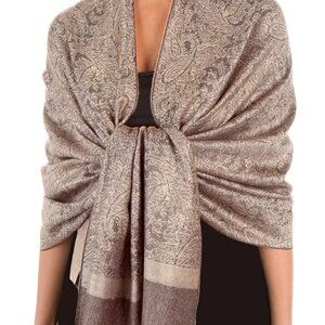NEW LADIES SAKKAS PASHIMA SAND 70" X 28" MULTI-COLOR SHAWL WRAP STOLE